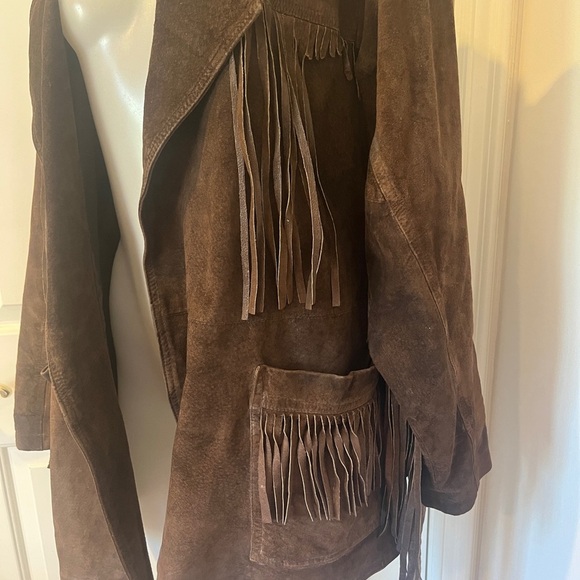 Vintage Brown real Suede Fringe western Jacket - Picture 2 of 15